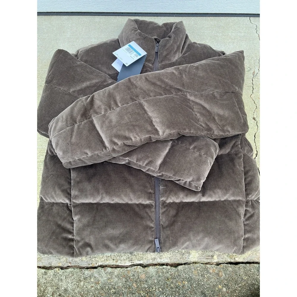 NWT Nike Jordan Flight Down Puffer Baroque Brown Corduroy HV0536-237 Men's Sz M